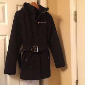 Black water resistant coat